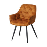Esszimmerstuhl Audrey Dimehouse Gelb LxBxH 71x68x49 Stoff Weißes Foto diagonale Vorderansicht
