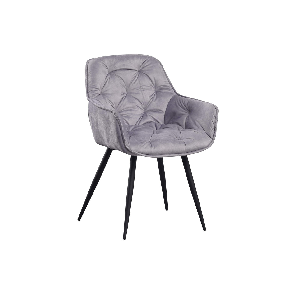 Esszimmerstuhl Audrey Dimehouse Grau LxBxH 71x68x49 Stoff Weißes Foto diagonale Vorderansicht