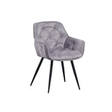 Esszimmerstuhl Audrey Dimehouse Grau LxBxH 71x68x49 Stoff Weißes Foto diagonale Vorderansicht