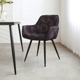 Esszimmerstuhl Audrey Dimehouse Anthrazit LxBxH 71x68x49 Stoff Stimmungsvolles Foto diagonal von vorne