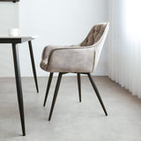Esszimmerstuhl Audrey Dimehouse Grau LxBxH 71x68x49 Stoff Stimmungsvolle Foto-Seitenansicht