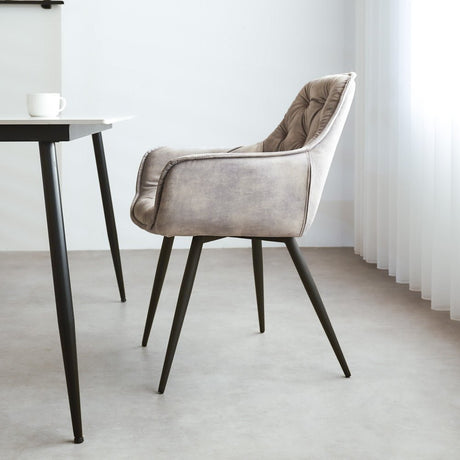 Esszimmerstuhl Audrey Dimehouse Grau LxBxH 71x68x49 Stoff Stimmungsvolle Foto-Seitenansicht