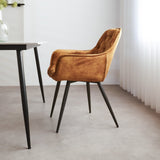 Esszimmerstuhl Audrey Dimehouse Gelb LxBxH 71x68x49 Stoff Stimmungsvolle Foto-Seitenansicht