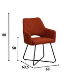 Esszimmerstuhl Suzy Dimehouse Orange LxBxH 64x61x53 Stoff Weiß Fotogrößenangabe