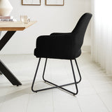 Esszimmerstuhl Suzy Dimehouse Schwarz LxBxH 64x61x53 Stoff Stimmungsvolle Foto-Seitenansicht