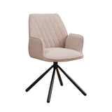 Esszimmerstuhl Novan Bouclé Dimehouse Beige LxBxH 67x59x57 Stoff Weißes Foto diagonale Vorderansicht