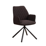 Esszimmerstuhl Novan Bouclé Dimehouse Braun LxBxH 67x59x57 Stoff Weißes Foto diagonale Vorderansicht