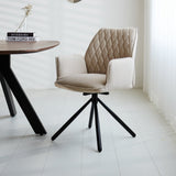 Esszimmerstuhl Novan Bouclé Dimehouse Beige LxBxH 67x59x57 Stoff Stimmungsvolles Foto diagonale Vorderansicht