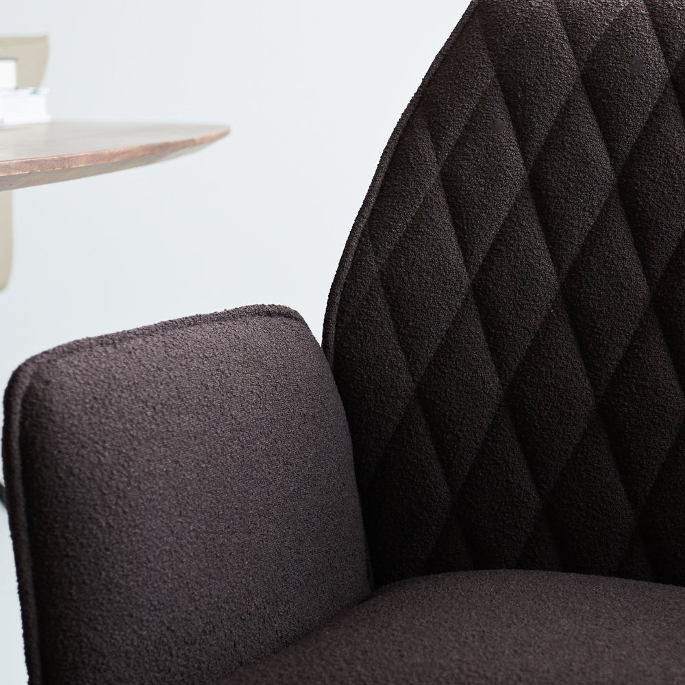 Esszimmerstuhl Novan Bouclé Dimehouse Braun LxBxH 67x59x57 Stoff Stimmungsvolles Fotodetail