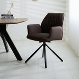Esszimmerstuhl Novan Bouclé Dimehouse Braun LxBxH 67x59x57 Stoff Stimmungsvolles Foto diagonal von vorne