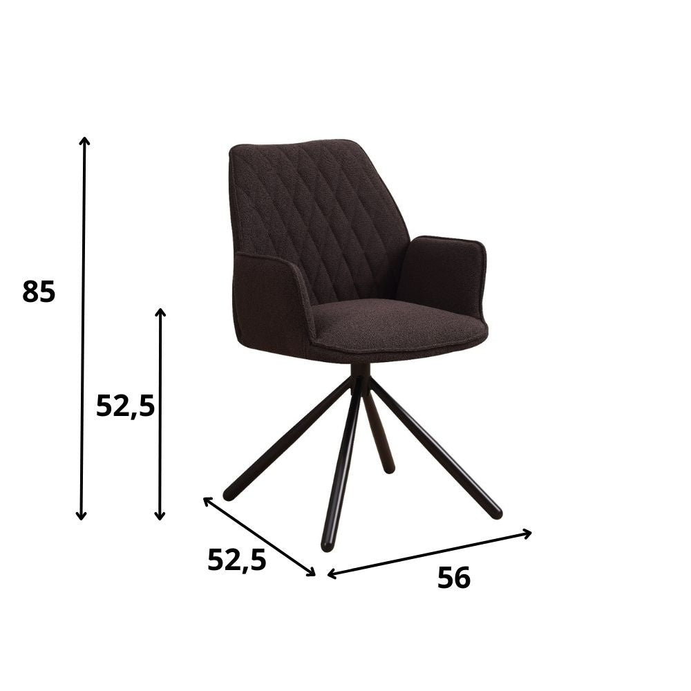 Esszimmerstuhl Novan Bouclé Dimehouse Braun LxBxH 67x59x57 Stoff Weiß Fotogrößenangabe