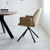 Esszimmerstuhl Novan Bouclé Dimehouse Taupe LxBxH 67x59x57 Stoff Stimmungsvolle Foto-Seitenansicht