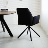 Esszimmerstuhl Novan Bouclé Dimehouse Schwarz LxBxH 67x59x57 Stoff Stimmungsvolle Fotodiagonale Rückansicht