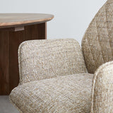 Esszimmerstuhl Novan-Chenille Dimehouse Beige LxBxH 71x64x56 Stoff Detailfoto des Stoffes