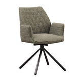 Esszimmerstuhl Novan-Chenille Dimehouse Grün LxBxH 71x64x56 Stoff Weißes Foto diagonale Vorderansicht