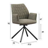 Esszimmerstuhl Novan-Chenille Dimehouse Grün LxBxH 71x64x56 Stoff Weiß Fotogrößenangabe