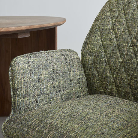 Esszimmerstuhl Novan-Chenille Dimehouse Grün LxBxH 71x64x56 Stoff Stimmungsvolles Fotodetail