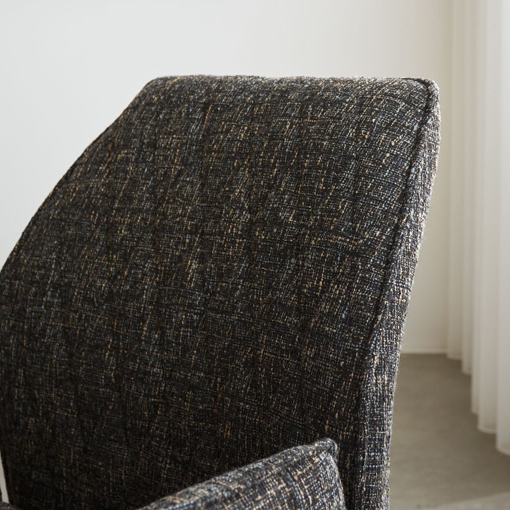 Esszimmerstuhl Novan-Chenille Dimehouse Schwarz LxBxH 71x64x56 Stoff Stimmungsvolles Fotodetail