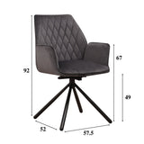 Esszimmerstuhl Novan-Samt Dimehouse Anthrazit LxBxH 71x64x56 Stoff Weiß Fotogrößenangabe