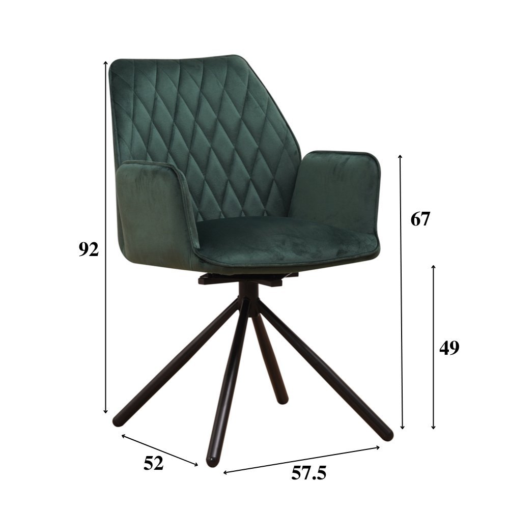 Esszimmerstuhl Novan-Samt Dimehouse Grün LxBxH 71x64x56 Stoff Weiß Fotogrößenangabe