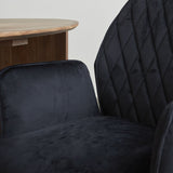 Esszimmerstuhl Novan-Samt Dimehouse Schwarz LxBxH 71x64x56 Stoff Stimmungsvolles Fotodetail