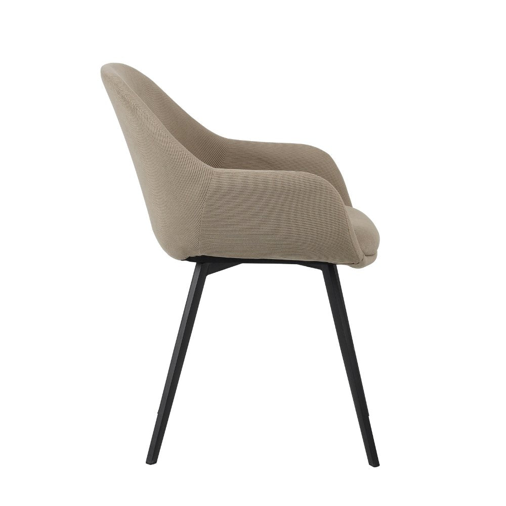 Esszimmerstuhl Remy Dimehouse Taupe LxBxH 64x59x58 Weißes Foto Seitenansicht