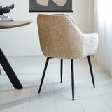 Esszimmerstuhl Sev Dimehouse Beige LxBxH 68x62x61 Stoff Stimmungsvolle Fotodiagonale Rückansicht