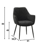Esszimmerstuhl Sev Dimehouse Schwarz LxBxH 68x62x61 Stoff Weiß Fotogrößenangabe