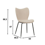 Esszimmerstuhl Sia Dimehouse Beige LxBxH 72x55x51 Stoff Weiß Fotogrößenangabe