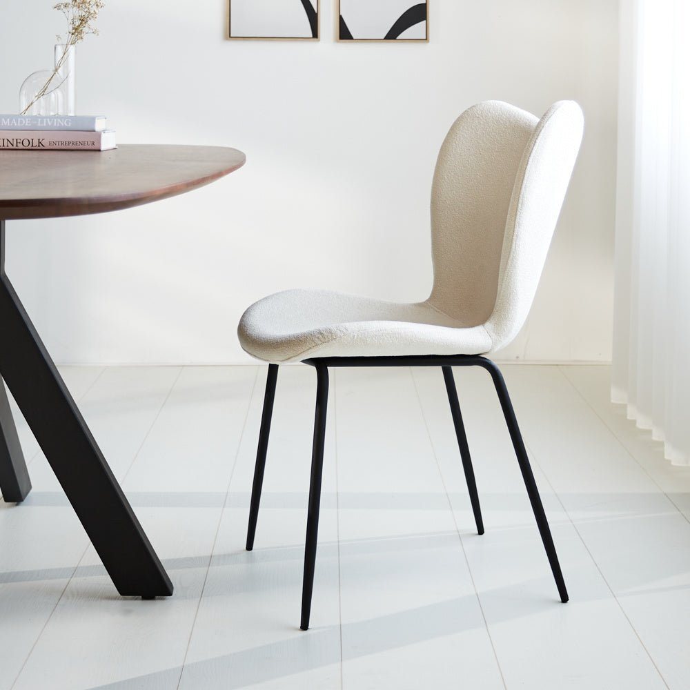 Esszimmerstuhl Sia Dimehouse Weiß LxBxH 72x55x51 Stoff Stimmungsvolle Foto-Seitenansicht