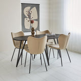 Esszimmerstuhl Sia Dimehouse Taupe LxBxH 72x55x51 Stoff Stimmungsvolles Foto diagonal von vorne