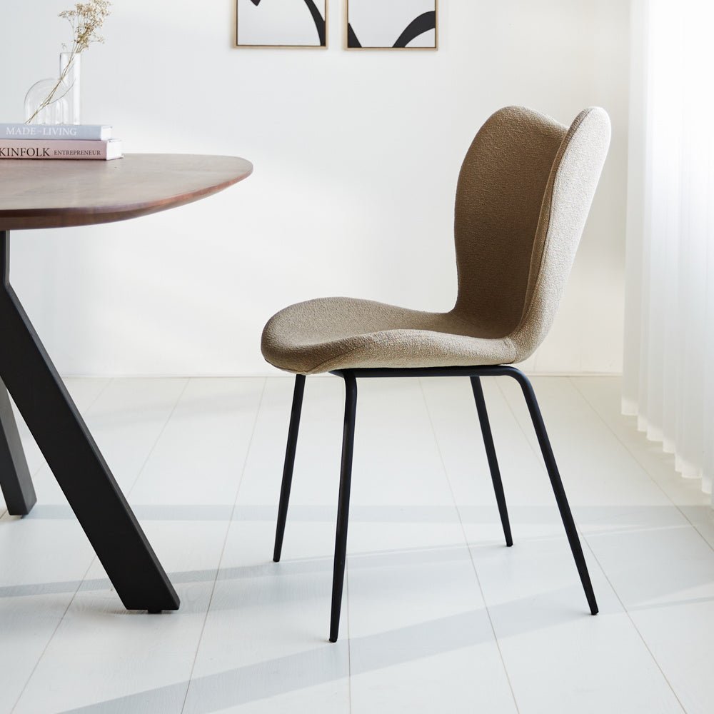Esszimmerstuhl Sia Dimehouse Taupe LxBxH 72x55x51 Stoff Stimmungsvolle Foto-Seitenansicht