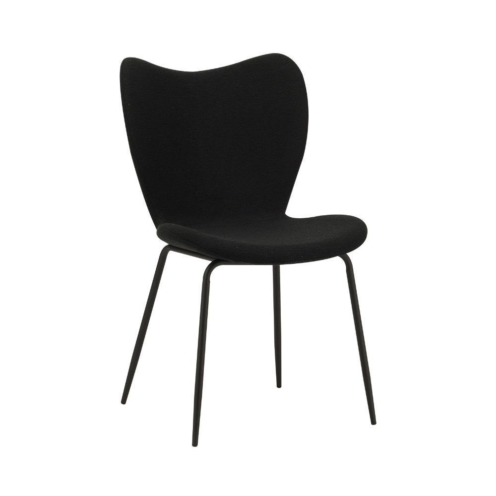 Esszimmerstuhl Sia Dimehouse Schwarz LxBxH 72x55x51 Stoff Weißes Foto, diagonale Vorderansicht