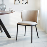Esszimmerstuhl Tess Dimehouse Beige LxBxH 65x62x56 Stoff Stimmungsvolles Foto diagonale Vorderansicht