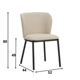 Esszimmerstuhl Tess Dimehouse Beige LxBxH 65x62x56 Stoff Weiß Fotogrößenangabe