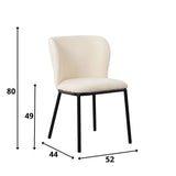Esszimmerstuhl Tess Dimehouse Weiß LxBxH 65x62x56 Stoff Weiße Fotogrößenangabe