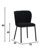 Esszimmerstuhl Tess Dimehouse Schwarz LxBxH 65x62x56 Stoff Weiß Fotogrößenangabe