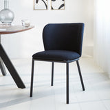 Esszimmerstuhl Tess Dimehouse Schwarz LxBxH 65x62x56 Stoff Stimmungsvolles Foto diagonal von vorne