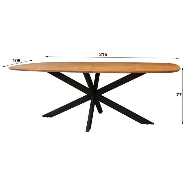Esstisch Laurie DH Interieur Akazie LxBxH 221x111x19 Akazienholz Weiß Foto Größenangabe
