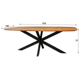 Esstisch Laurie DH Interieur Akazie LxBxH 221x111x19 Akazienholz Weiß Foto Größenangabe