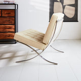 Sessel Expo Dimehouse Creme LxBxH 80x78x78 Rindsleder Atmosphäre Foto Seitenansicht