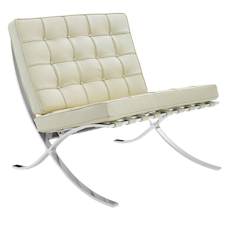 Sessel Expo Dimehouse Creme LxBxH 80x78x78 Rindsleder Weißes Foto diagonale Vorderansicht