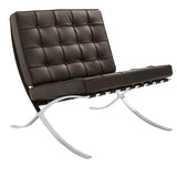 Sessel Expo Dimehouse Braun LxBxH 80x78x78 Rindsleder Weißes Foto diagonale Vorderansicht