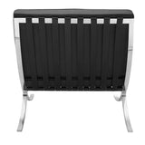 Sessel Expo Dimehouse Schwarz LxBxH 80x78x78 Rindsleder Weißes Foto diagonale Rückansicht