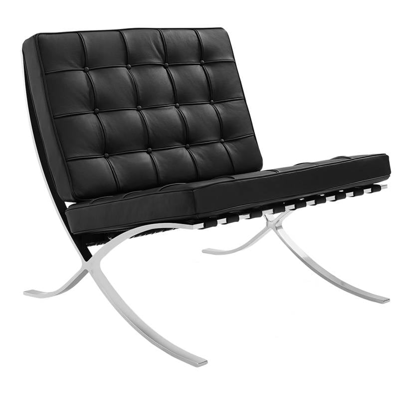 Sessel Expo Dimehouse Schwarz LxBxH 80x78x78 Rindsleder Weißes Foto diagonale Vorderansicht