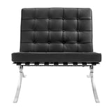 Sessel Expo Dimehouse Schwarz LxBxH 80x78x78 Rindsleder Weißes Foto Vorderansicht