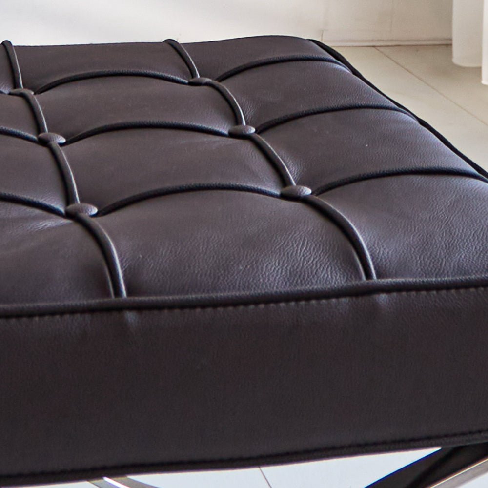 Fußhocker Expo Premium Dimehouse Dunkelbraun LxBxH 63x62x36 Leder Atmosphere Fotofarbmuster