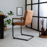 Esszimmerstuhl Dekan Dimehouse Cognac LxBxH 70x58x57 Stoff Stimmungsvolle Foto-Seitenansicht