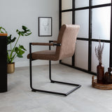 Esszimmerstuhl Dean Dimehouse Taupe LxBxH 70x58x57 Stoff Stimmung Foto schräg von hinten