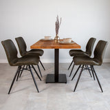 Esstisch Bistrotisch Rechteck Dimehouse Braun LxBxH 126x76x7 Mangoholz Stimmungsvolles Foto von vorne